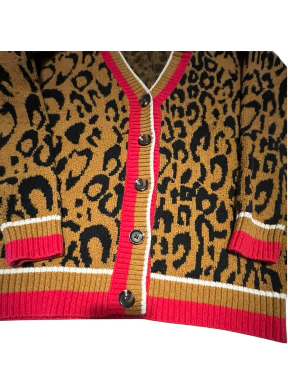 Future Collective x Kiliana Barfield Leopard cardigan - Picture 2 of 5
